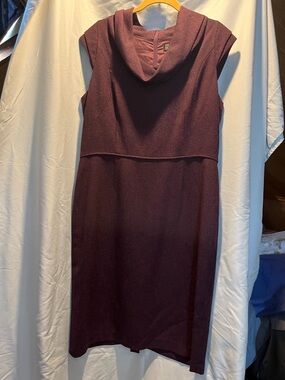 Tahari Sleeveless Cowl Neck Midi Dress - Deep Plum size 12